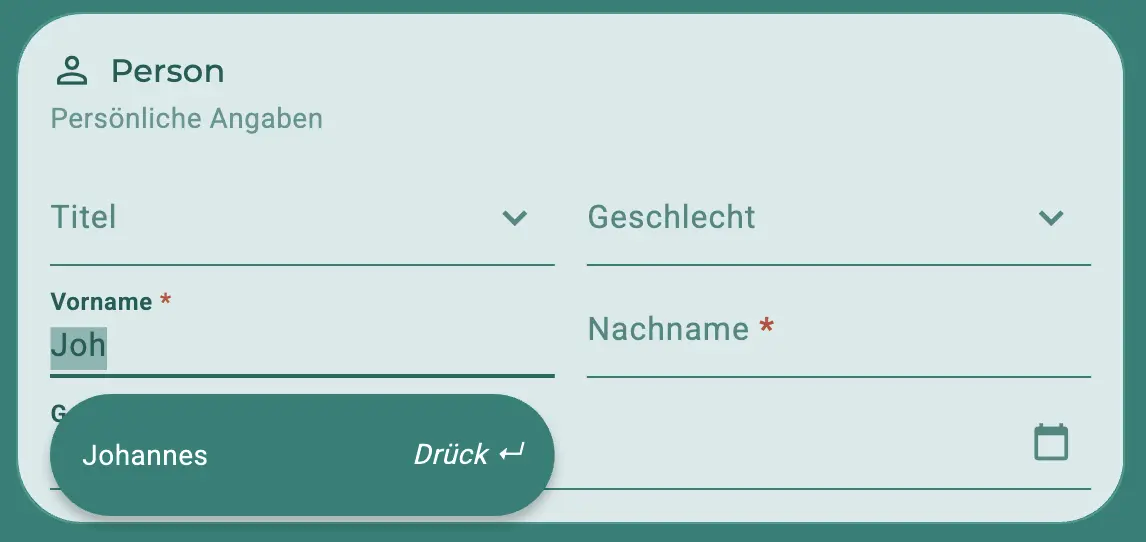 Neuen Patienten anlegen